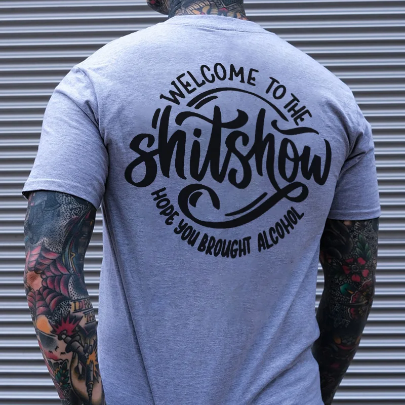 WELCOME TO THE SHITSHOW Letter Black Print T-shirt