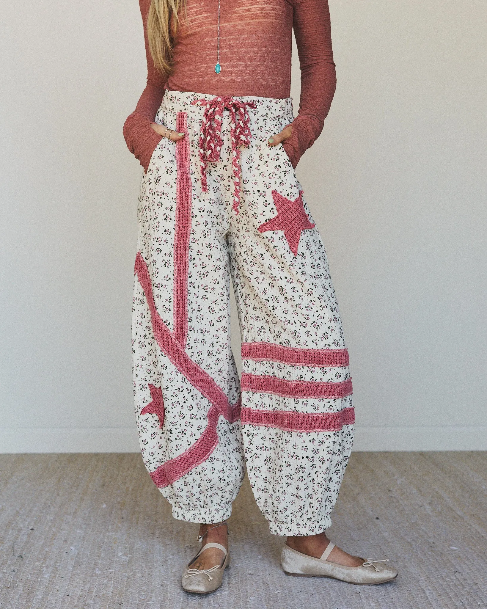 Star Child Pants - Ivory Hibiscus