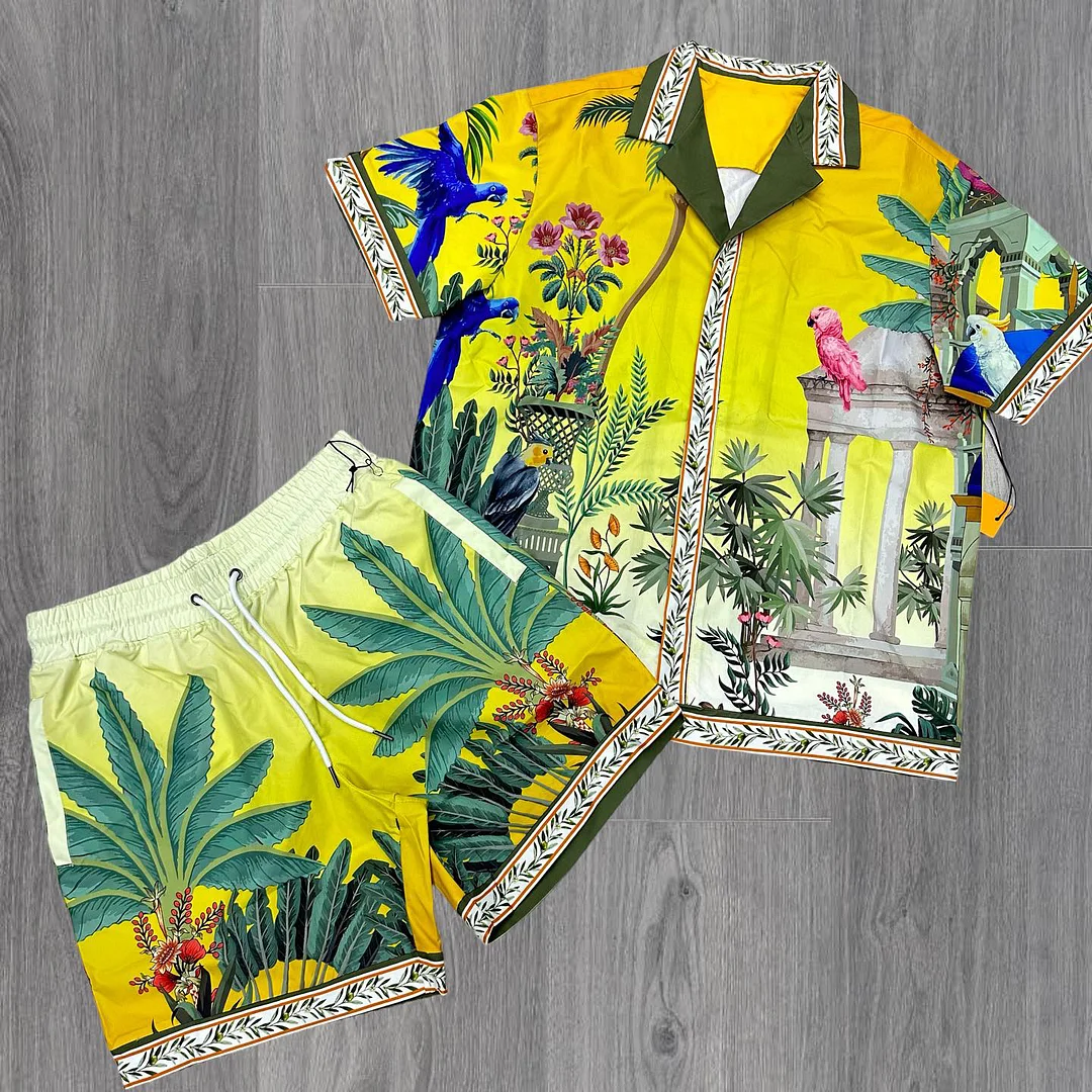 Fashionable Hawaiian Resort Shirt Set