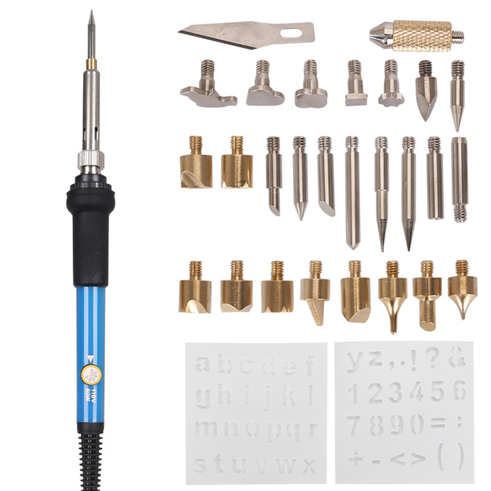 29pcs Adjustable Temperature Electric Soldering Iron Set Carving Pyrography, Uk, 501 Original
29pcs Adjustable Temperature Electric Soldering Iron Set Carving Pyrography, Uk, 501 Original
