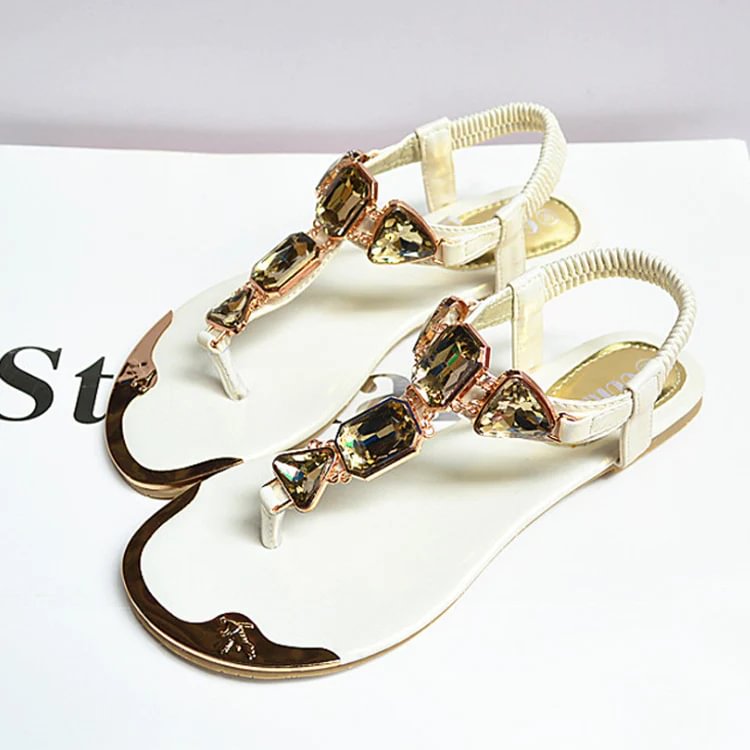 Jewelry Low Top Metal Beach Slingback Flip Flops