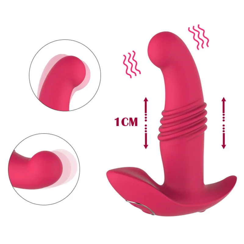 2-in-1 Thrusting Panty Vibrator - Rose Toy
