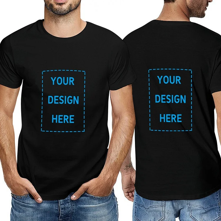 Personalized Men's Double Sided Round Neck Short Sleeve T-Shirt