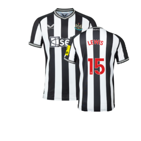 Newcastle United Jamal Lewis 15 Home Shirt Kit 2023-2024