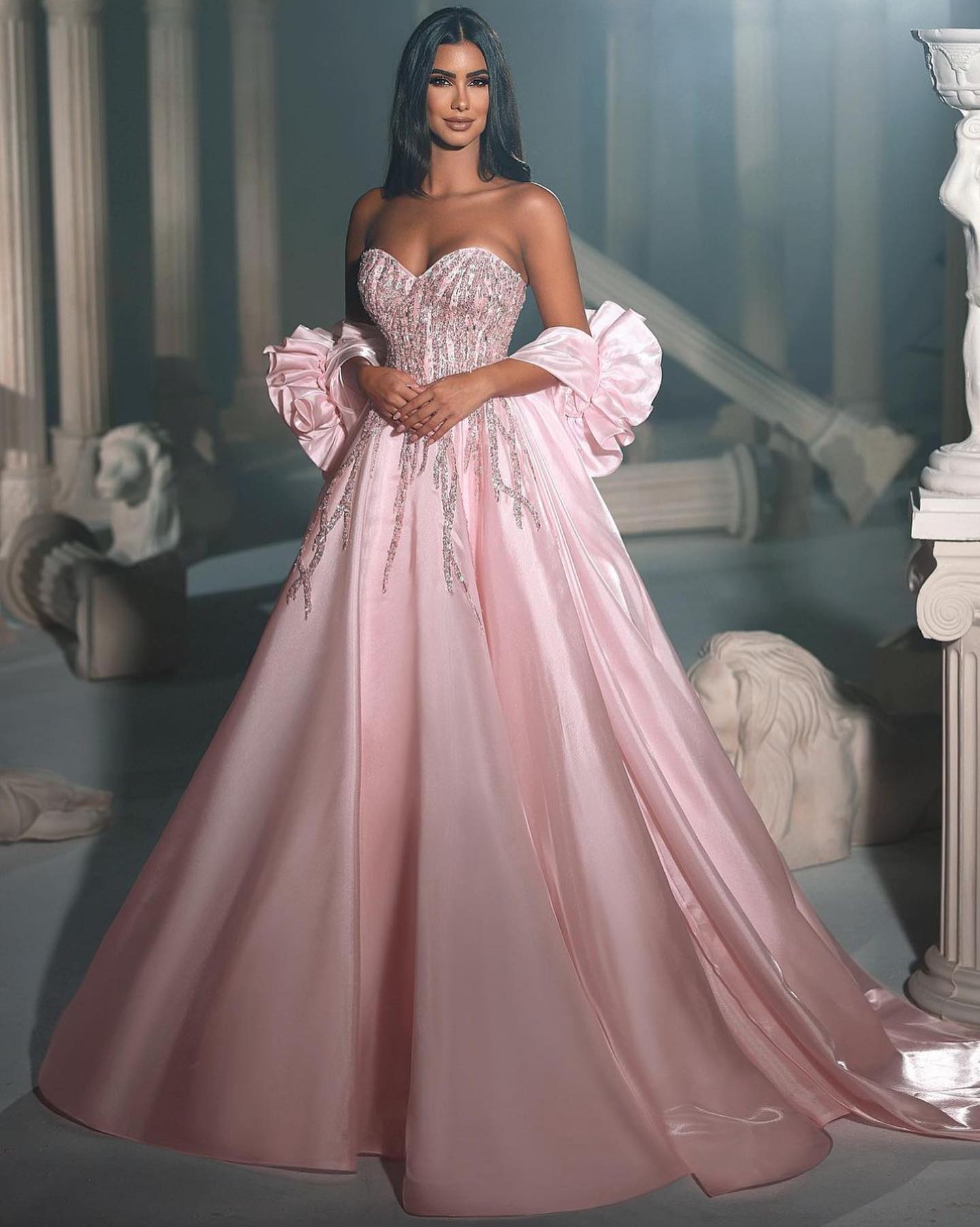 Pink princess prom dress hotsell