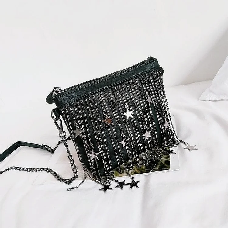 Black Falling Stars Cross Body Bag SP1711581