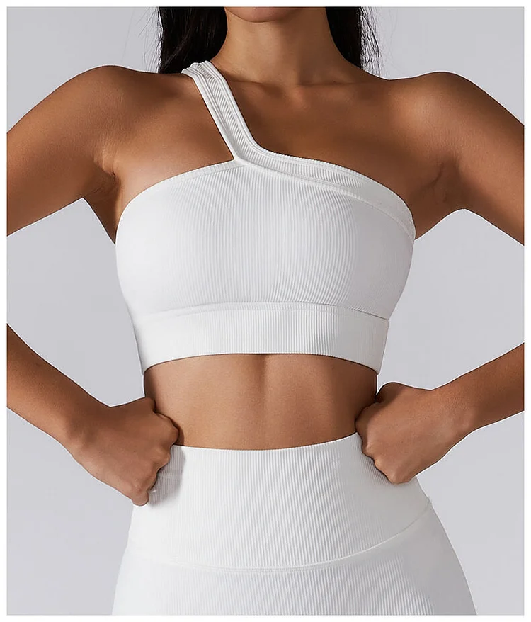 Fitness Top Shoulder Only Ribbed Texture