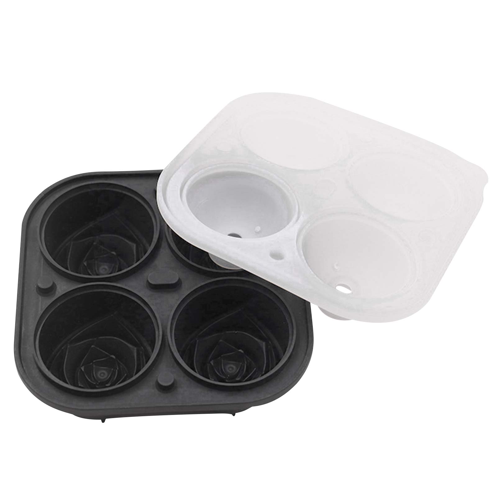 Ice Cube Mold - 4 Cavity Baking Molds Tray with Funnel Rose Flower (Black), 501 Original
Ice Cube Mold - 4 Cavity Baking Molds Tray with Funnel Rose Flower (Black), 501 Original