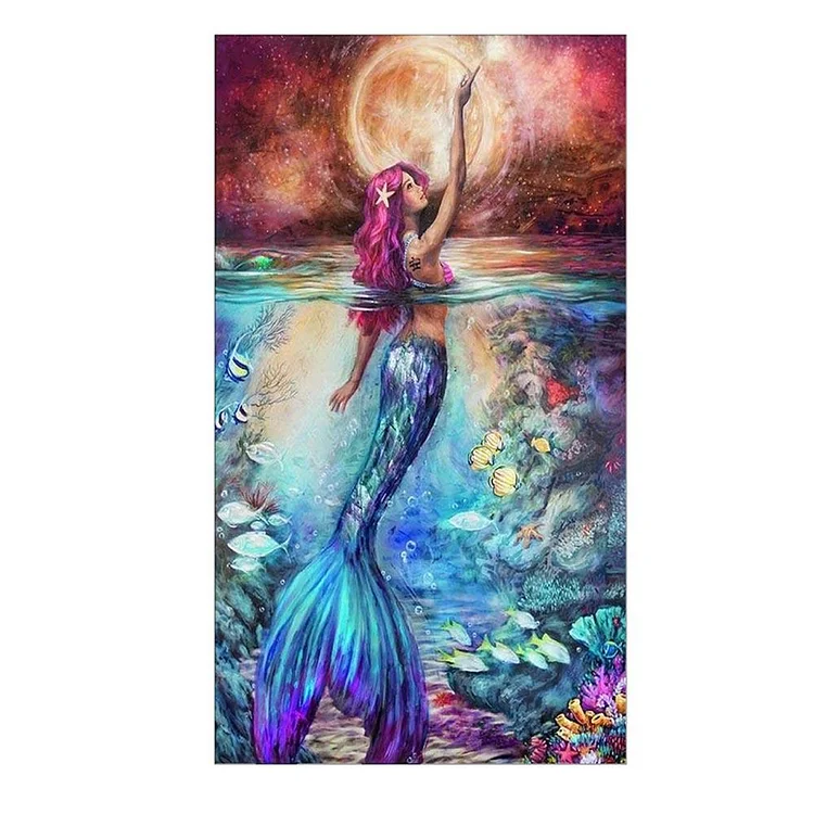 Sea-maid Bedroom Part Drill Diamond Painting 25X40CM(Canvas) gbfke