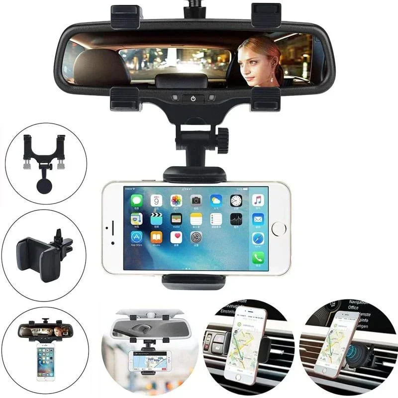 Phone Holder For Car Rear View Mirror