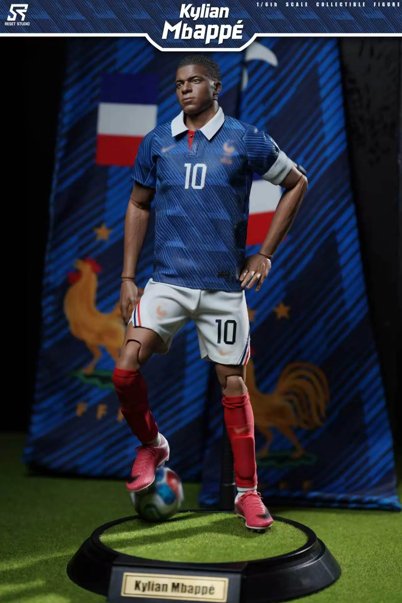 Reset Studio - Kylian Mbappe With Movable Eyes 1/6 Collectible Action Figure Set FIFA World Cup-