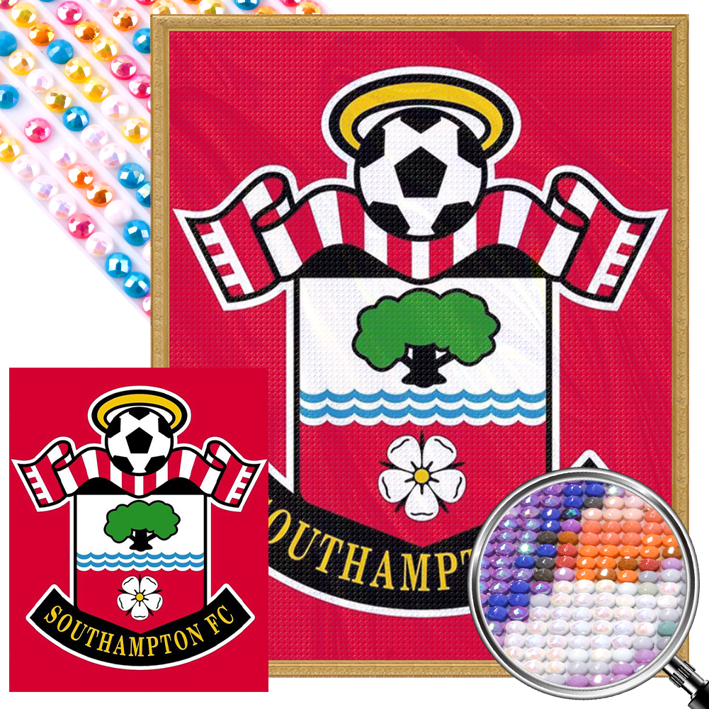 Southampton Football Club Logo 40*50cm(picture) full round drill diamond  painting with to colors of AB drills