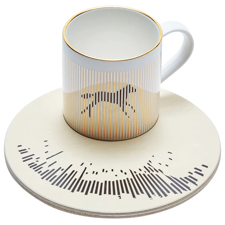 Mirror Cup Saucer(Wooden Saucer) - Creative Luxury Art Phantom Inverted Cup Gold Inlaid Porcelain Tea Cup Saucer