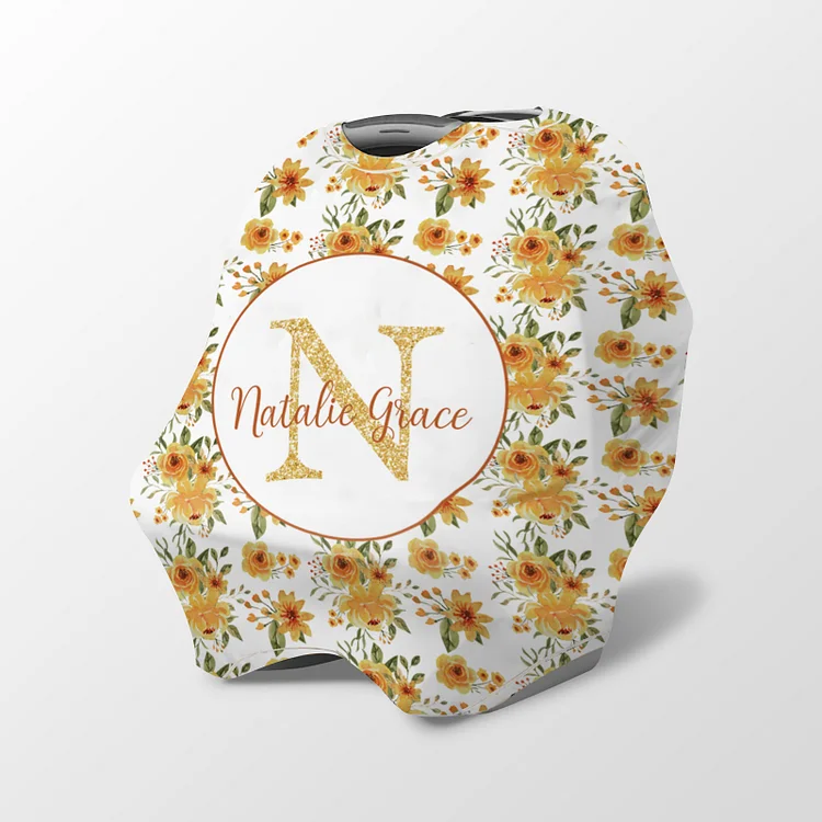 Personalized Baby Flower Car Seat Canopy | Canopyl268