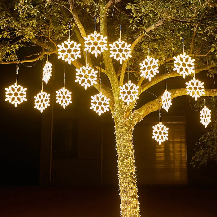 Christmas LED Snowflake Waterproof Decoration Hanging Light
