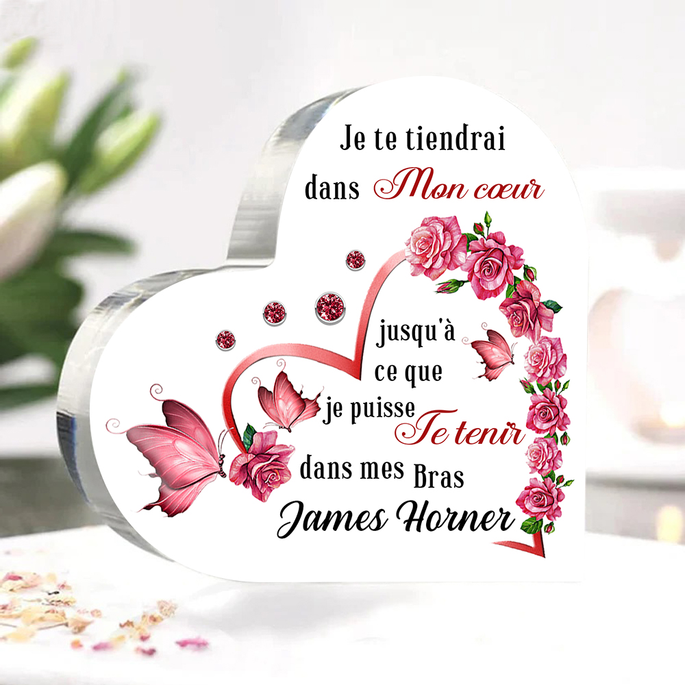 Plaque Commémorative En Forme De Cœur Avec Piquet - Fer, 30x21 Cm - Décoration Jardin/Cimetière - 8