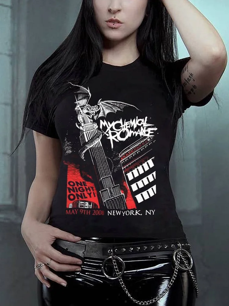 Bestdealfriday Short Sleeve Punk Shirt Top