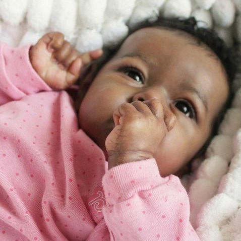 Realistic Life Like African American Black Reborn Baby Dolls Girl, Preemie Weighted Silicone Toddler Babies Doll with Rooted Hair 12'' Chaya -Creativegiftss® - [product_tag] RSAJ-Creativegiftss®
