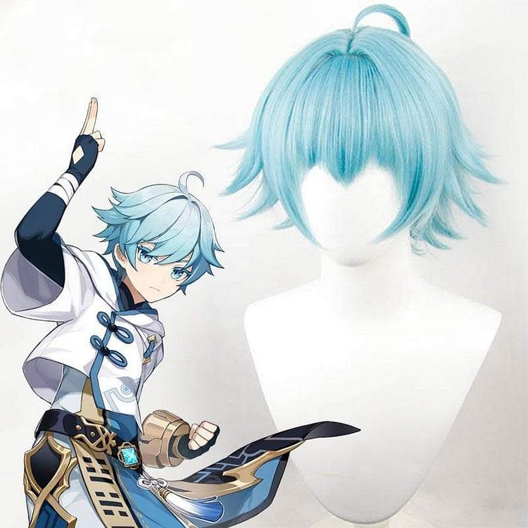 GI Chongyun from Halloween Blue Cosplay Wig CC0241