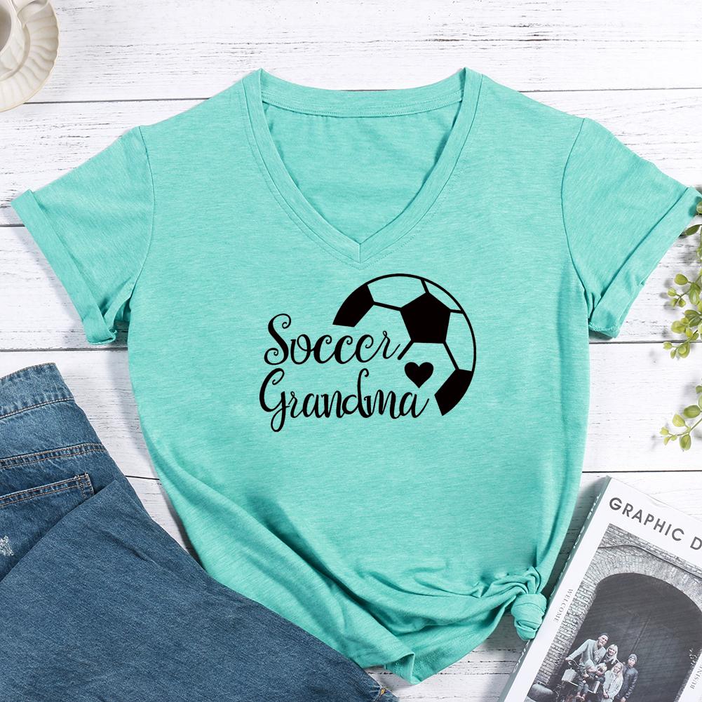 Soccer Grandma V-neck T Shirt-Guru-buzz