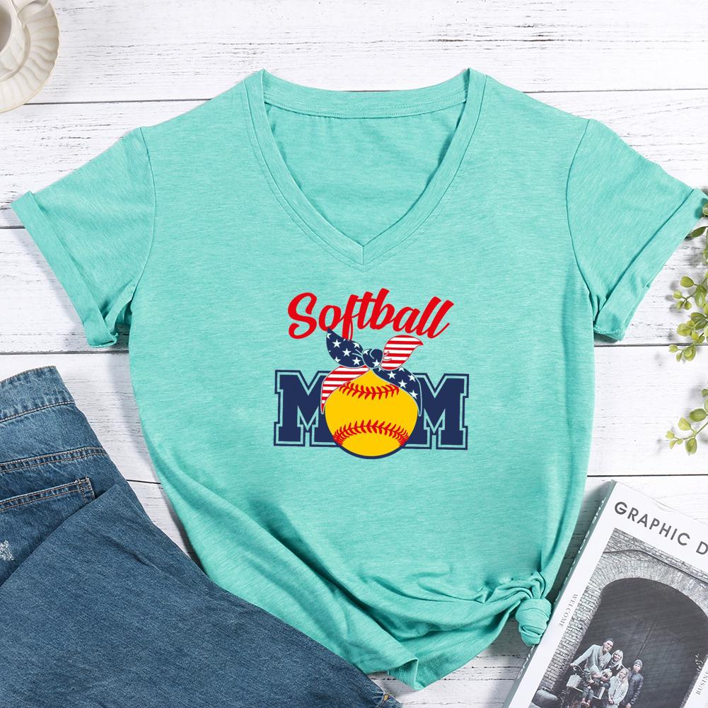 softball momT V-neck T Shirt-Guru-buzz