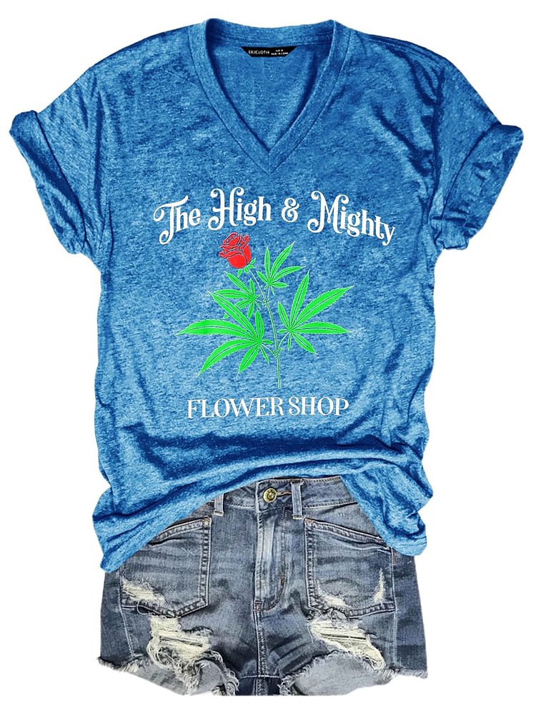 Bestdealfriday The High Mighty Flower Shop Women's V Neck T-Shirt