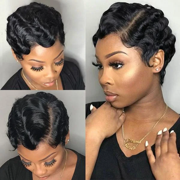 Zaesvini Hair® | Finger Wave Pixie Cut Short Wig | Limited Sale Zaesvini