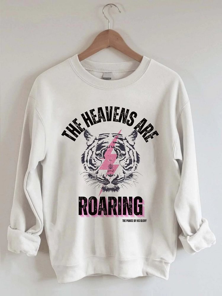 Women The Heavens Are Roaring Christia Religion Sweatshirt socialshop