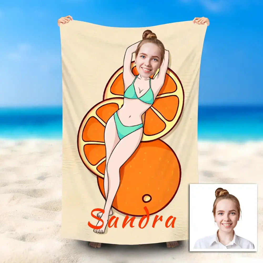 Custom Photo Beach Towel Quick Dry Bath Towel Bikini Woamn On Fruit Swimming Towel 1655