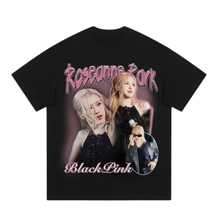 Pure Cotton K-pop Blackpink Rose T-shirt weebmemes