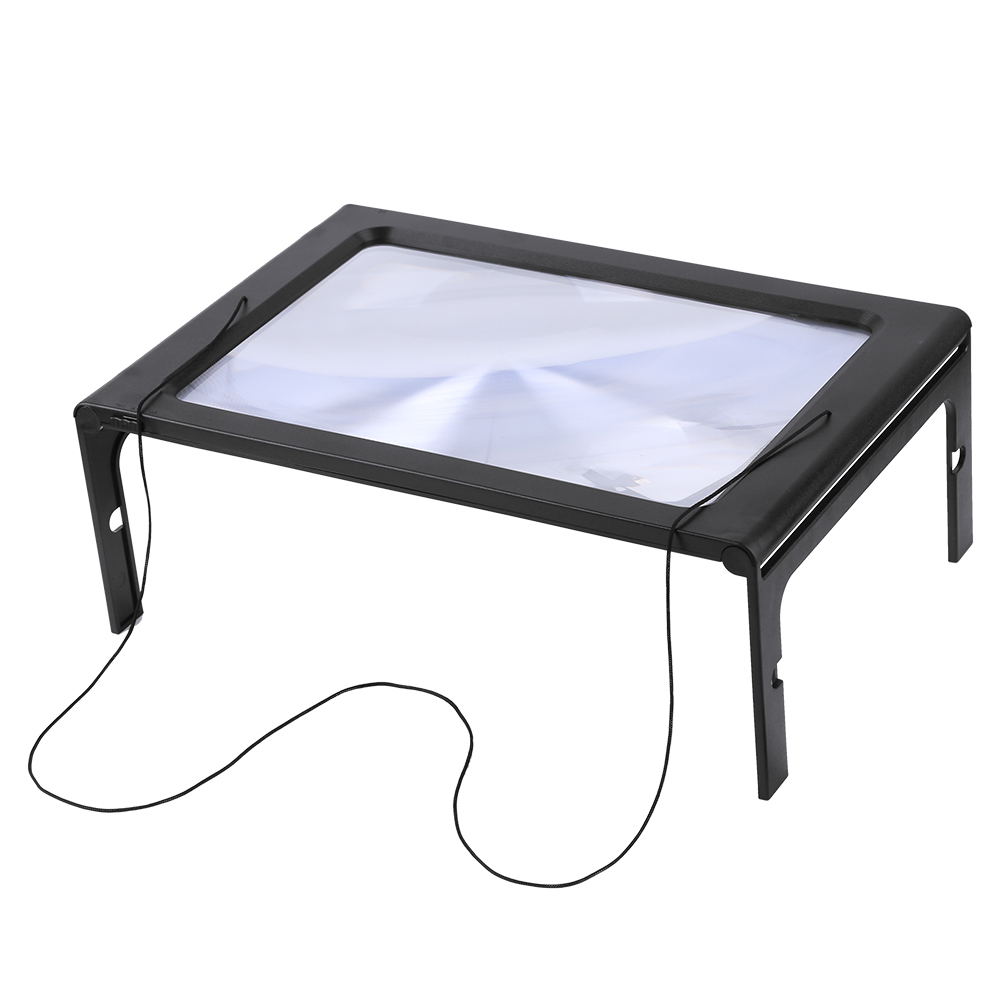 2.5x Table Magnifier with LED Light USB Full Page Stand Magnifying Glass, 501 Original
2.5x Table Magnifier with LED Light USB Full Page Stand Magnifying Glass, 501 Original