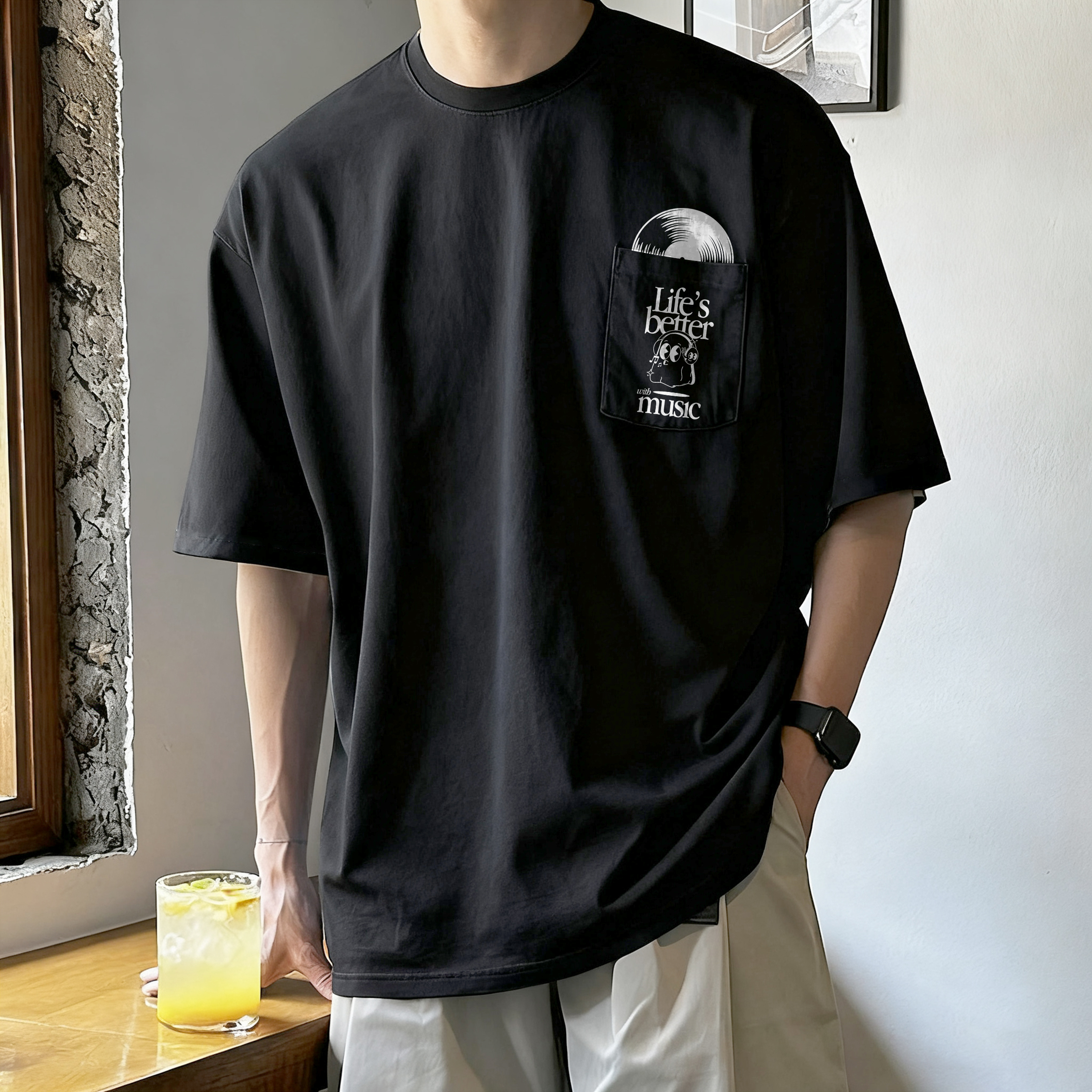 Life's Better With Music Men's Pocket T-shirt