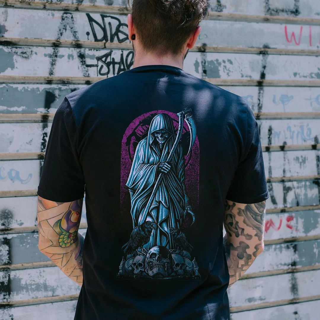 Grim Reaper Printed Men's T-shirt -  