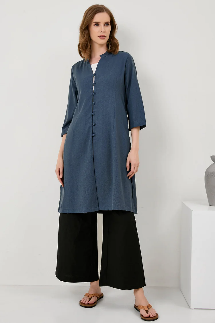 Irregular Cotton And Linen Shirt Cardigan[ Pre Order ]