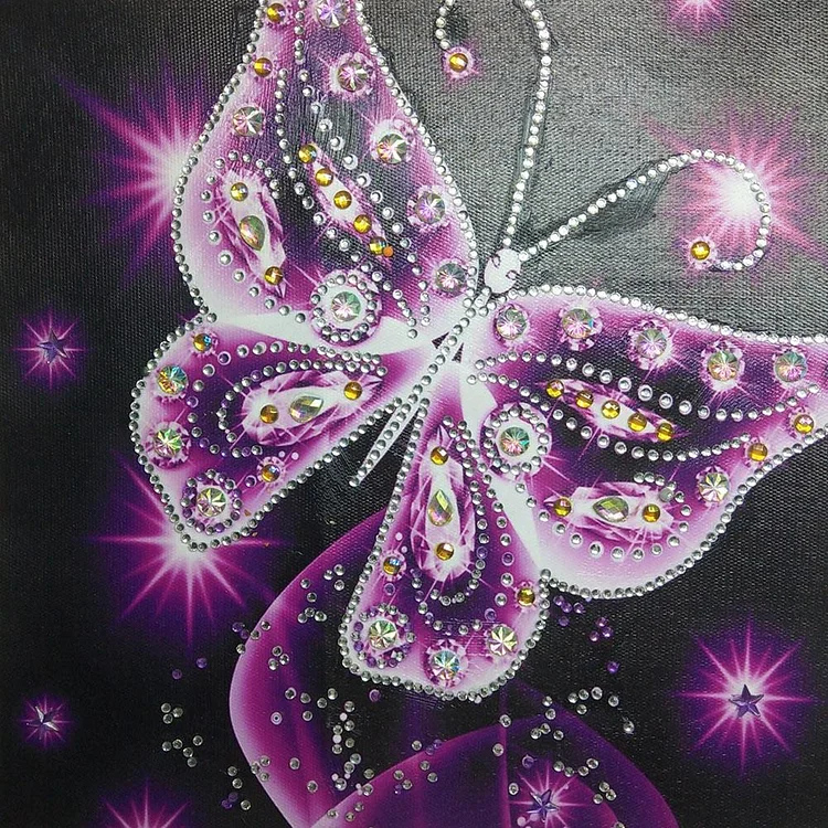 Butterfly Special Part Drill Diamond Painting 30X30CM(Canvas) gbfke