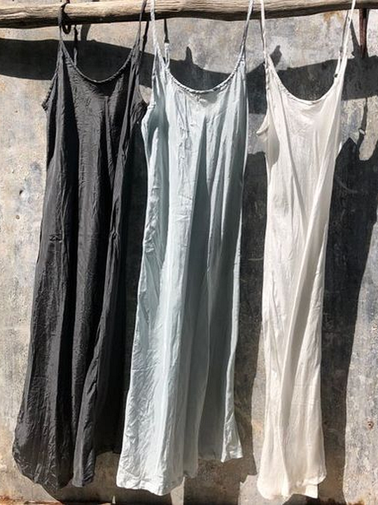 Solid Casual Spaghetti-Strap Dresses