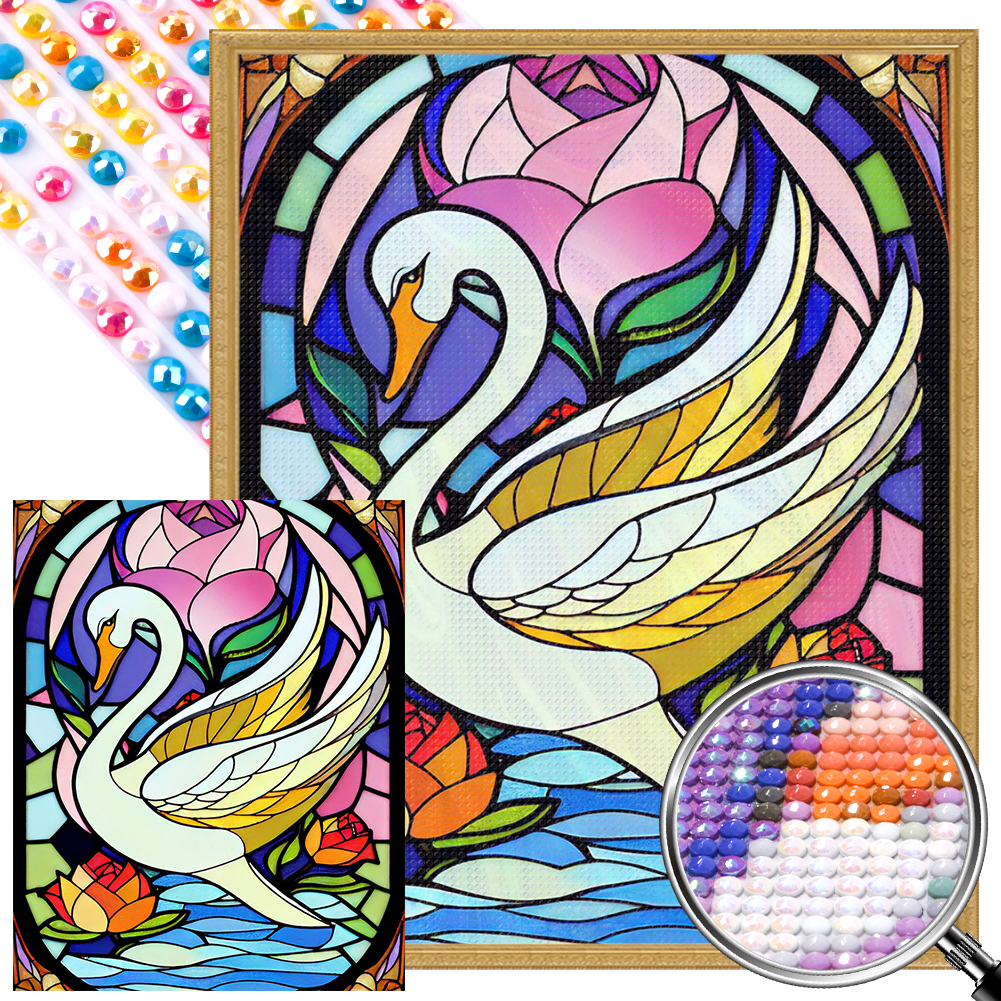 Animal Stained Glass - Full Round - AB Diamond Painting(45*55cm)