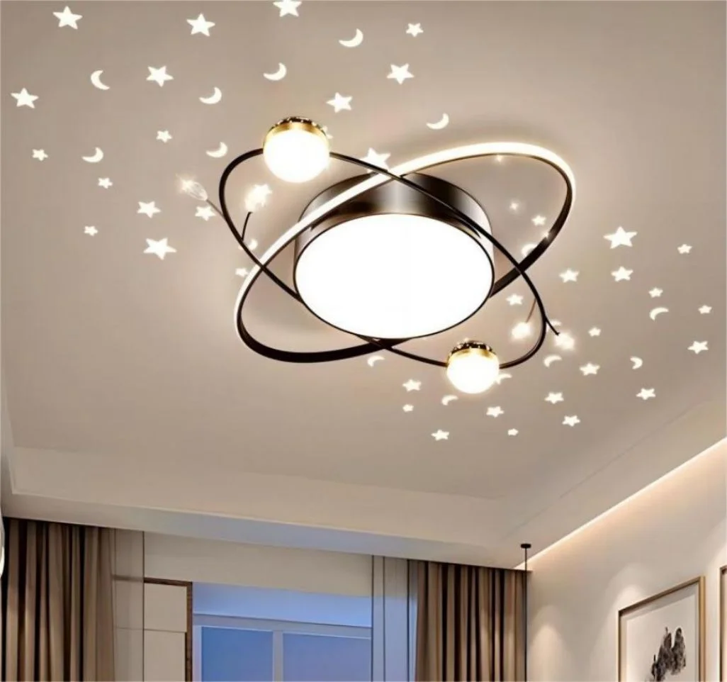 LED Deckenleuchte Dimmbar mit Fernbedienung 54W Deckenleuchte mit modernem Stern-Design Schwarz Lamp für Kinderzimmer Wohnzimmer Schlafzimmer Küche 55CM