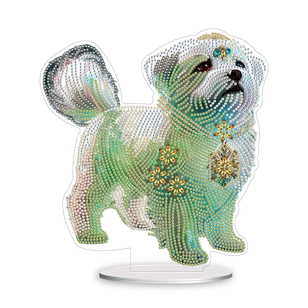 Zodiac Dog Diamond Painting Desktop Ornament Kit for Office Desktop Decor