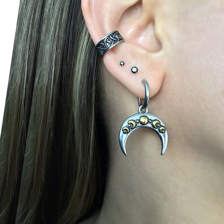 Moon Phase Hoops Earrings
