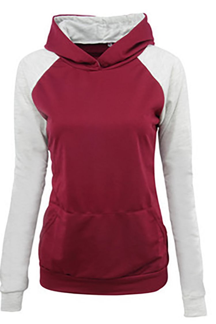 Two Tone Hooded Pullover Sweatshirt - Shop Trendy Women's Clothing | LoverChic