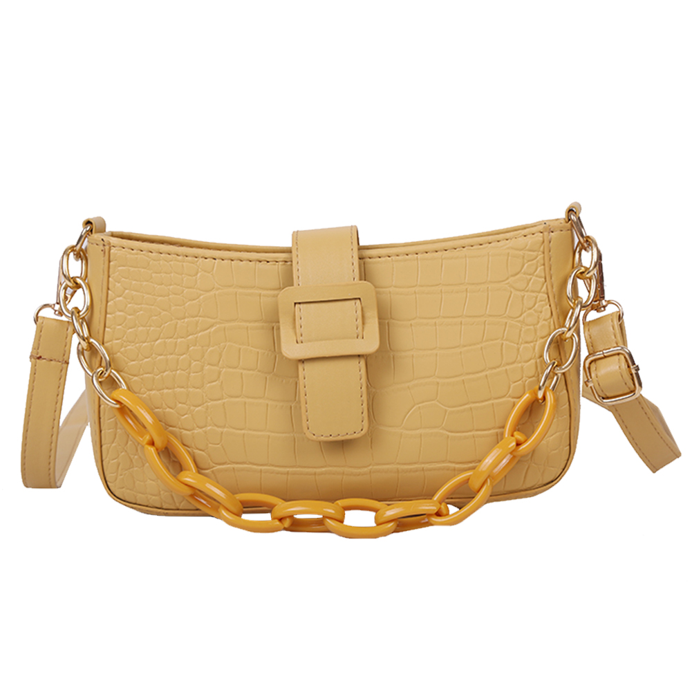 Women Alligator PU Shoulder Bag Pure Acrylic Chain Crossbody Pouch -Yellow, 501 Original
Women Alligator PU Shoulder Bag Pure Acrylic Chain Crossbody Pouch -Yellow, 501 Original