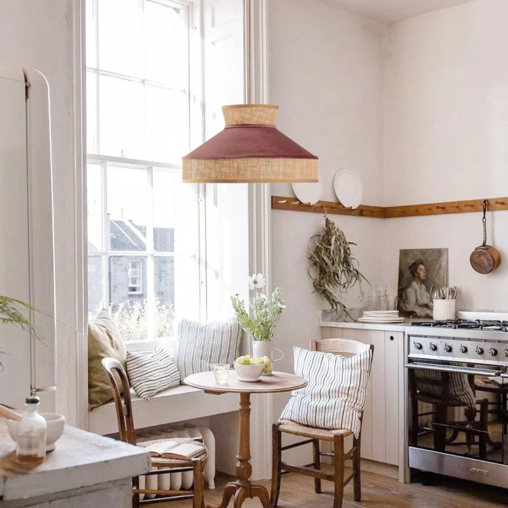 Modern Round Bamboo Drop Pendant Lights