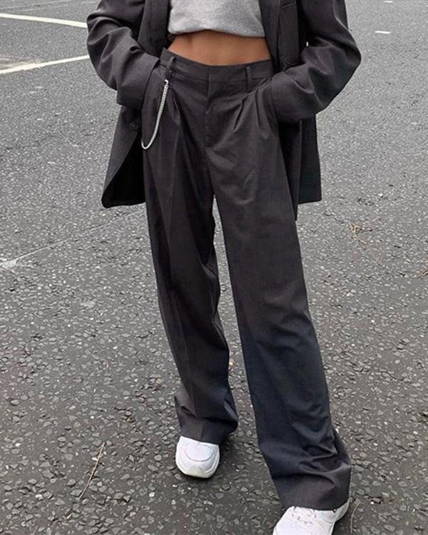 casual senior gray sexy slim straight trousers pants p118117
