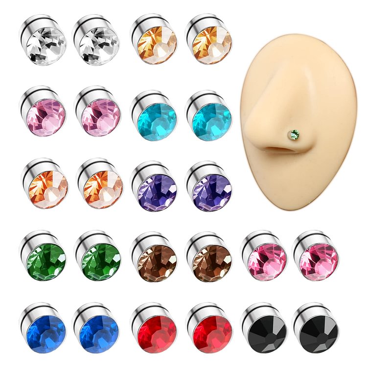 12 To 24 Pairs Magnetic Stud Earrings Magnetic Nose Stud