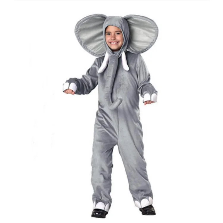 Kids Children Animals Elephant Funny Outfits Cosplay Costume Halloween Carnival Suit