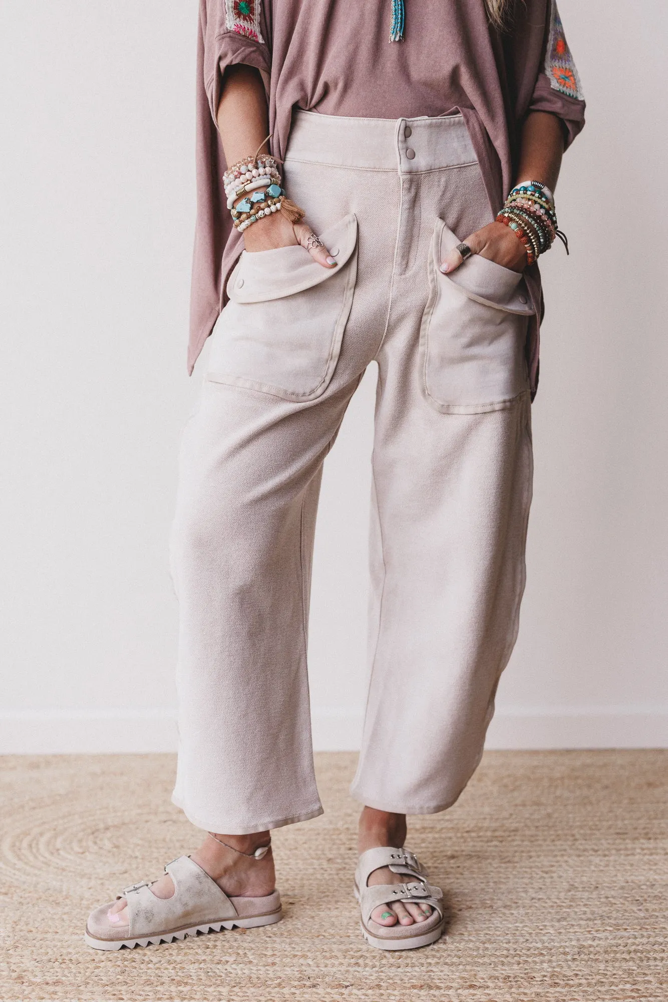 Nothing Less Barrel Pants - Sand