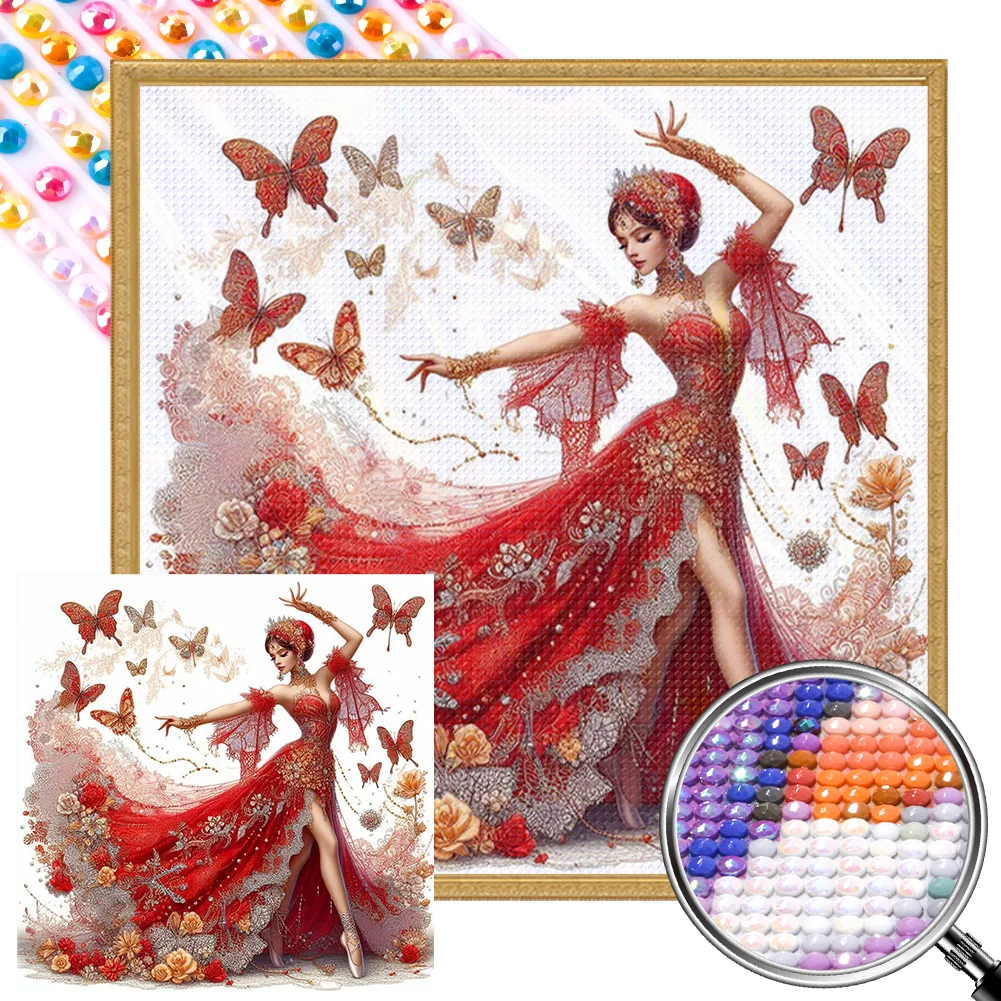 Full Round Partial AB Diamond Painting - Dancing Woman(Canvas|45*45cm)
