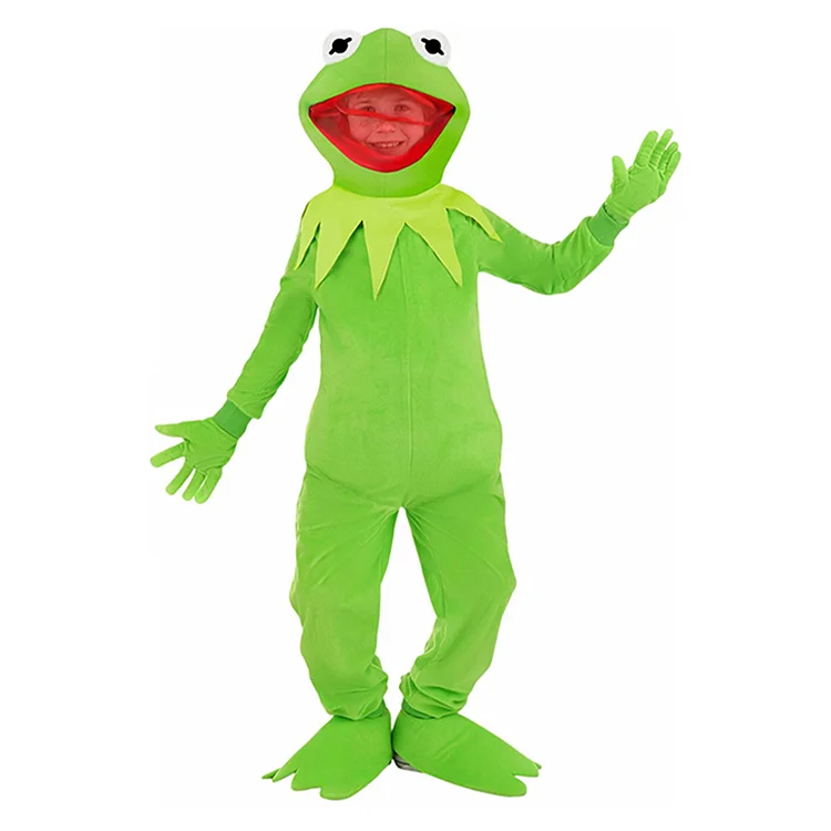 Kids Children Green Animal Frog Outfits Funny Party Cosplay Costume Halloween Carnival Suit