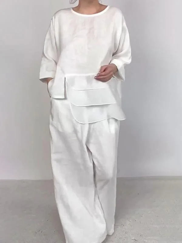 Women Plain Satin Three-pieces Set socialshop